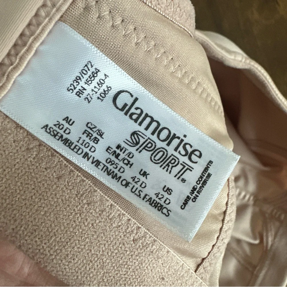 Glamorise Sport‎ Bra 42D Gym Sexy Comfy Supportive Wireless Adjustable 💕